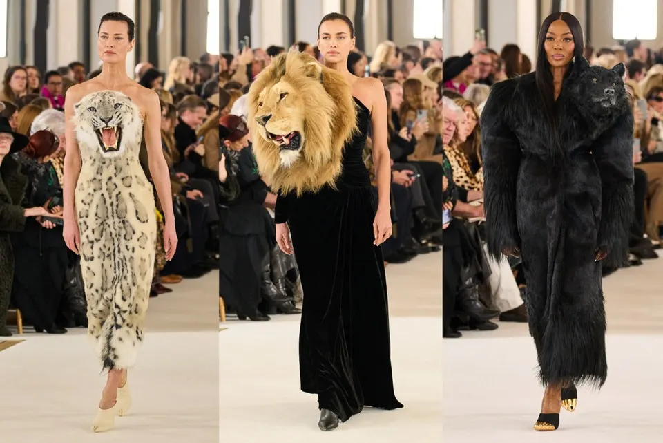 Show de modă controversat la Paris. Vedetele au purtat rochii cu capete de animal