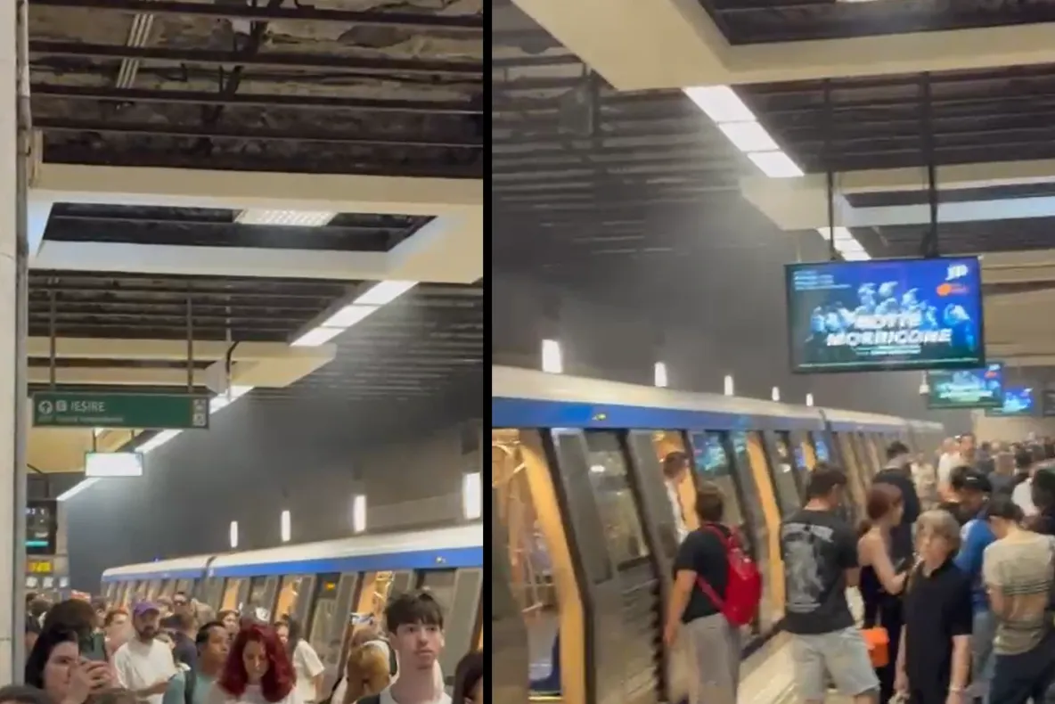 Panică la metroul din București: fum și miros puternic de ars la Piața Unirii 2 - VIDEO