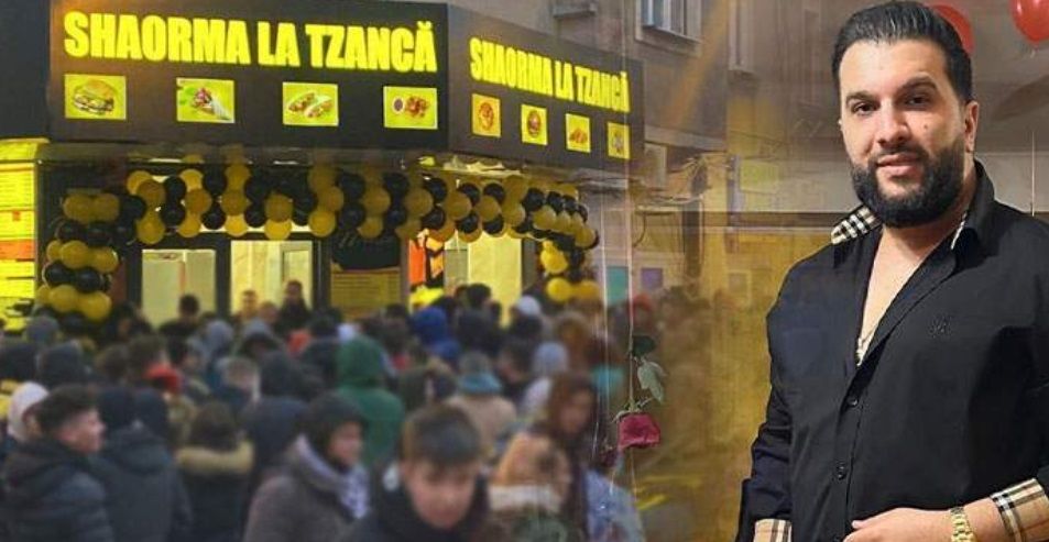 Isterie la fast-food-ul deschis de Tzancă Uraganu. Sute de oameni s-au călcat în picioare pentru o shaorma gratis