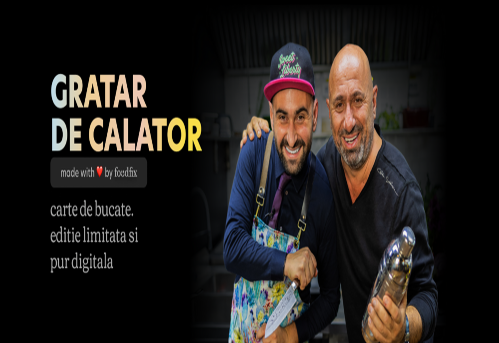 Chef Cătălin Scărlătescu și Gache Costin au lansat „Grătar de Călător”, o carte digitală de bucate