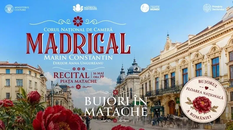 Corul Madrigal, concert extraordinar în Piața Matache, la Festivalul Bujorilor