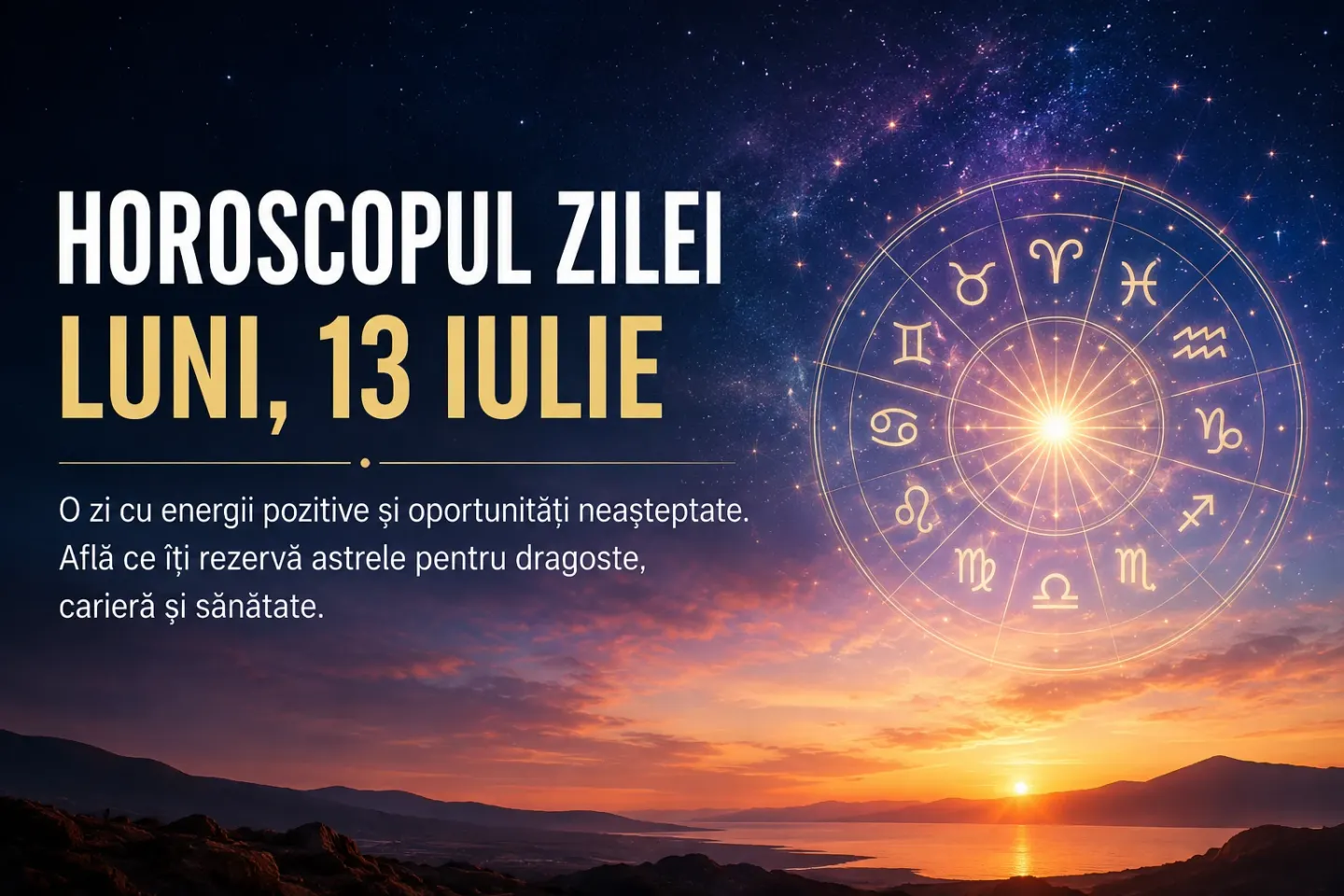 Horoscopul zilei de luni, 13 iulie. Schimbări importante pentru mai multe zodii. Una dintre ele primește vestea pe care o aștepta de mult