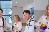 Anastasia Soare a gătit sarmale alături de fiul Sofiei Vergara, îmbrăcați în haine tradiționale românești