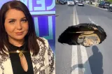 Carmen Șerban a intrat cu mașina într-un crater căscat pe Eroilor: „Nu mă întrebați cum am ieșit!”