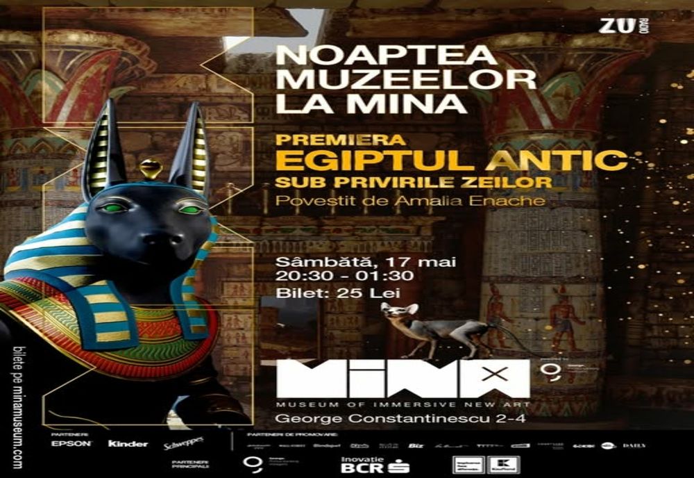 Noaptea Muzeului MINA, spectaculos show imersiv: „Egiptul Antic – Sub Privirile Zeilor”