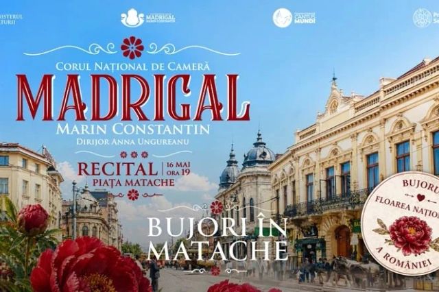 Corul Madrigal, concert extraordinar în Piața Matache, la Festivalul Bujorilor