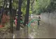 Inundații pe DN1. Șoseaua, blocată de aluviuni în zona gării din Sinaia - IMAGINI